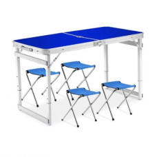 Стол для пикника усиленный 120 х 60 см с 4 стульями Folding Table синий